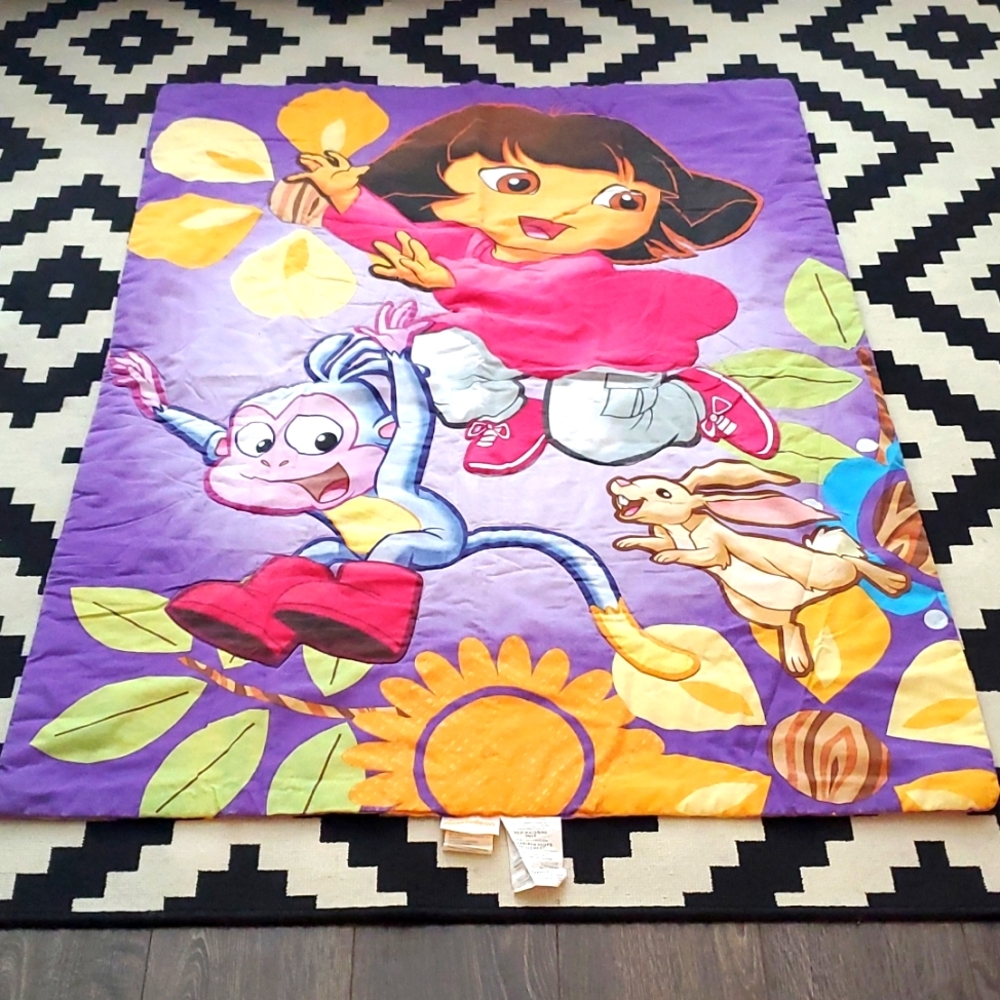 🔴 RARE 🔴 2010 Nickelodeon Dora The Explorer Quilt 55"x41"